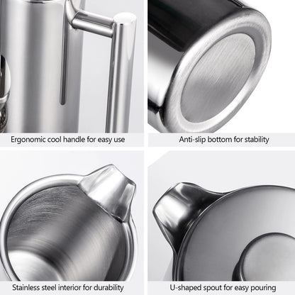 Stainless Steel Double-Wall French Press Coffee Maker