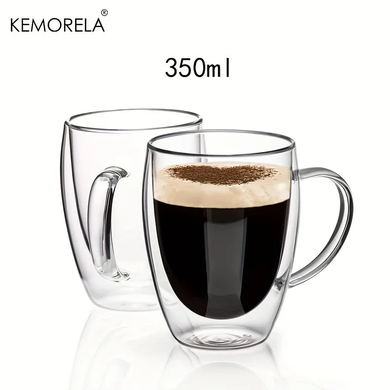 Double Wall 350ML Glass Coffee Mug Set