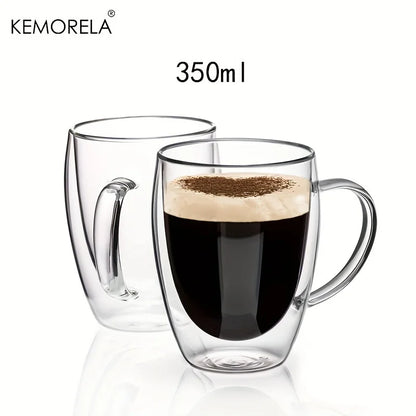 Double Wall 350ML Glass Coffee Mug Set