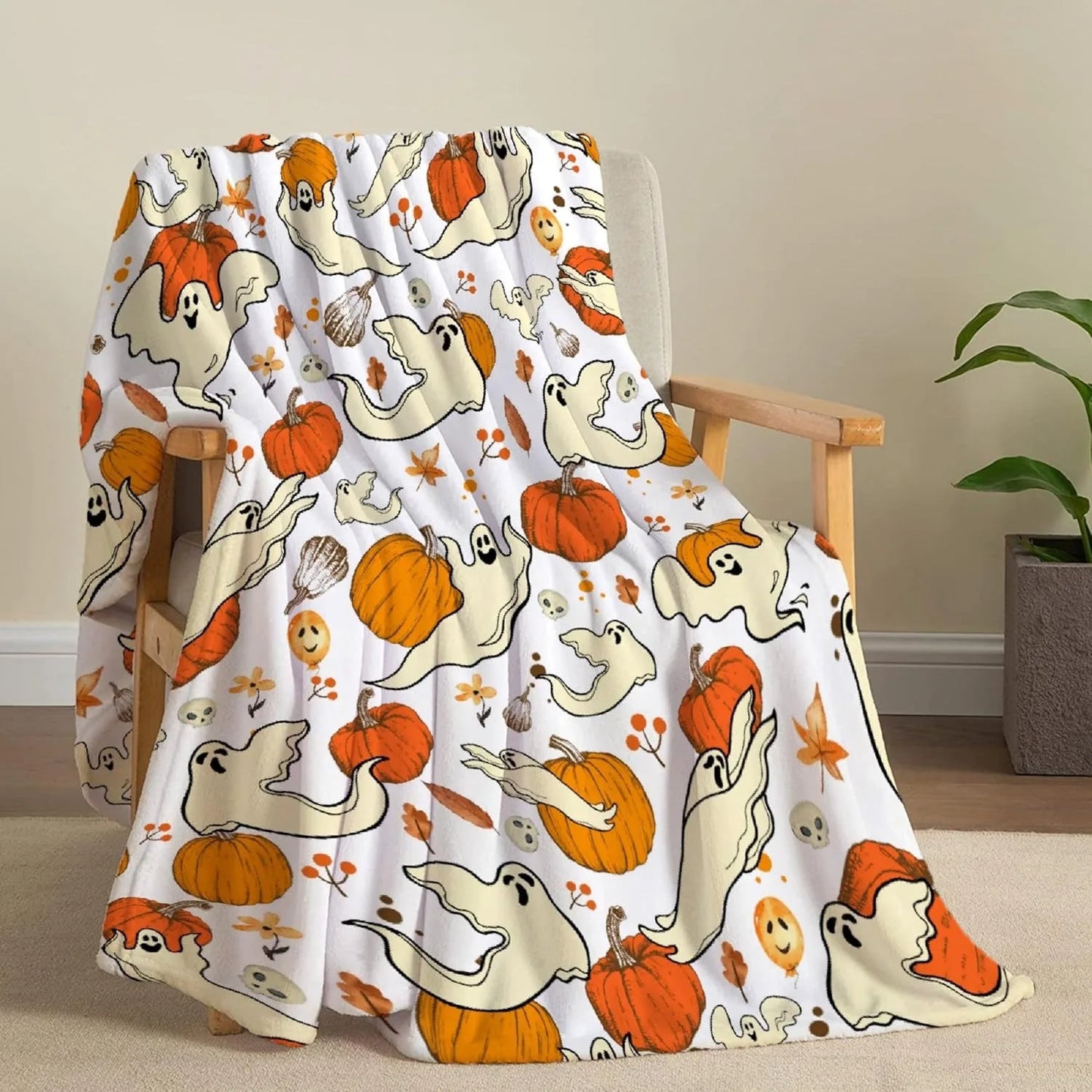 Cozy Halloween Throw Blanket