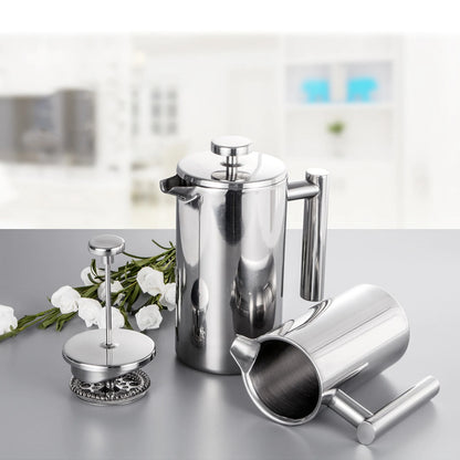 Stainless Steel Double-Wall French Press Coffee Maker