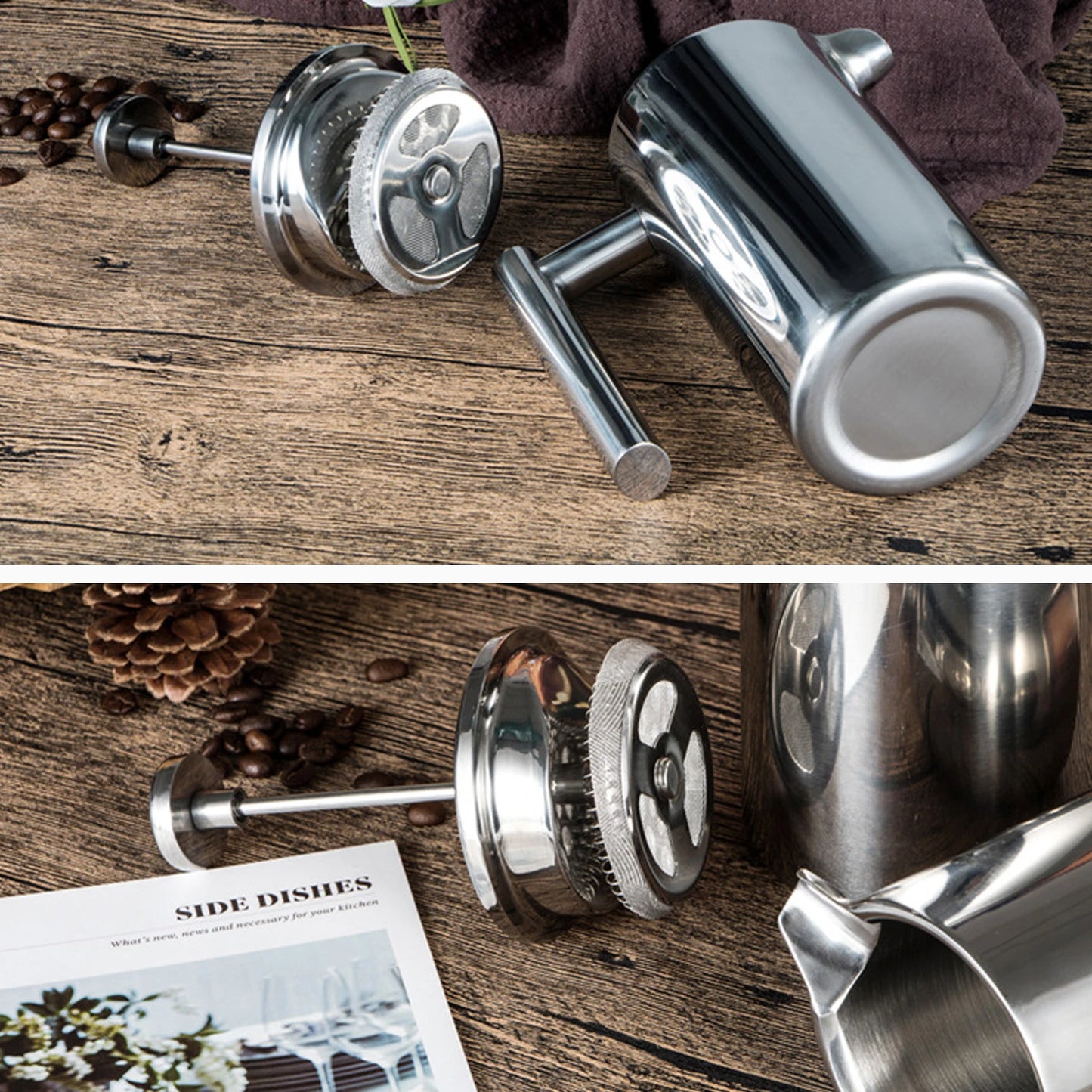 Stainless Steel Double-Wall French Press Coffee Maker
