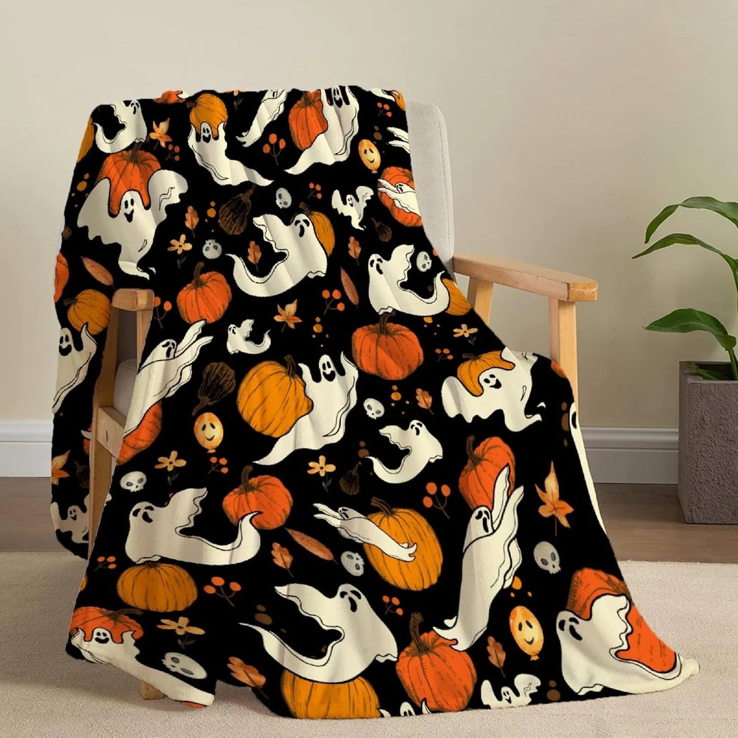 Cozy Halloween Throw Blanket