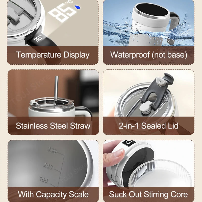 Magnetic Stirring Mug - Rechargeable Mixer Tumbler