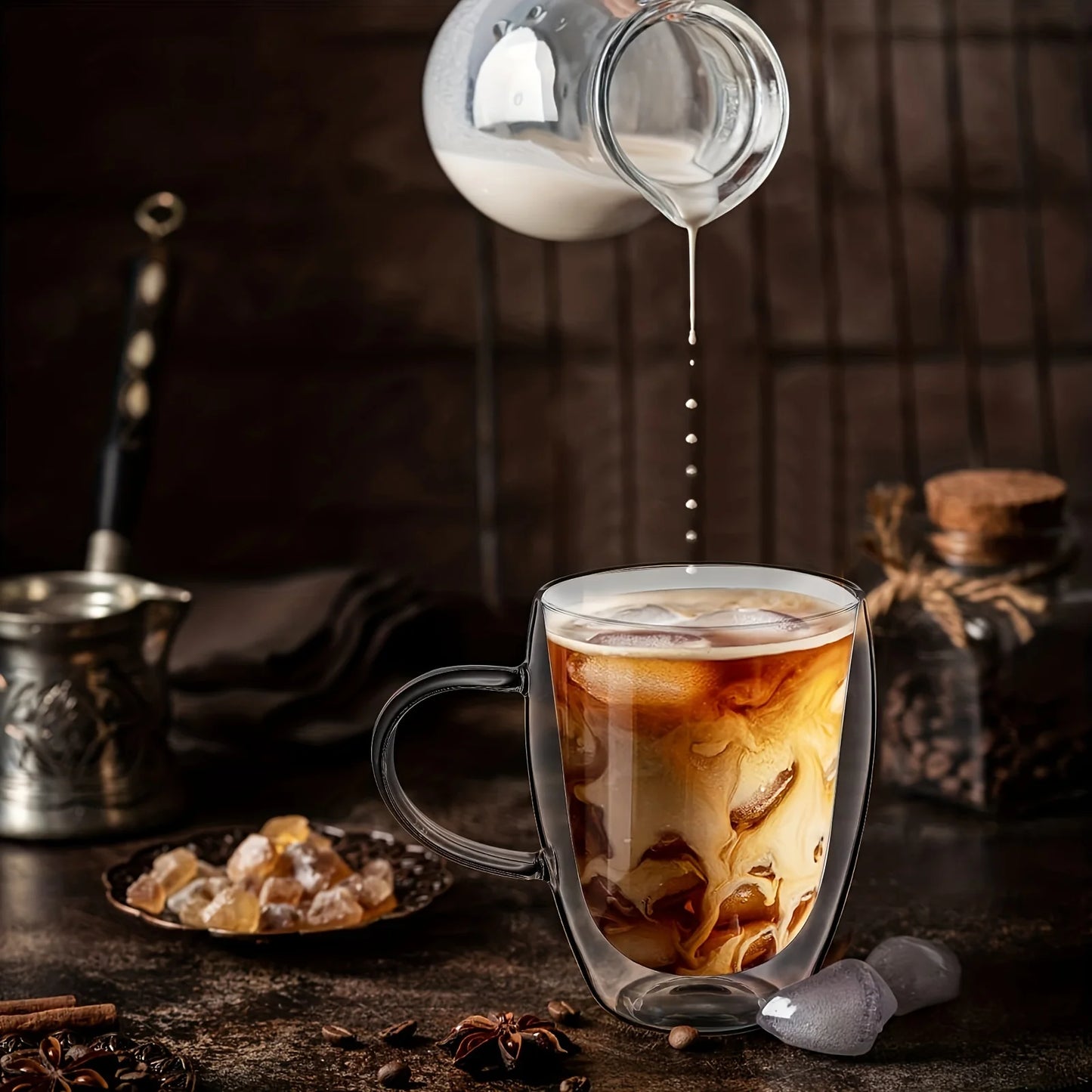 Double Wall 350ML Glass Coffee Mug Set