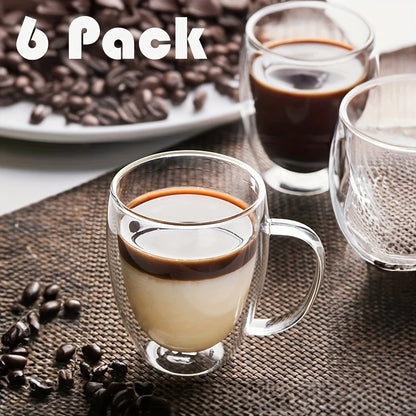 Double Wall 350ML Glass Coffee Mug Set