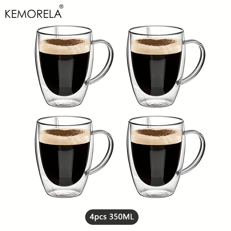 Double Wall 350ML Glass Coffee Mug Set