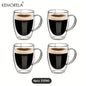 Double Wall 350ML Glass Coffee Mug Set