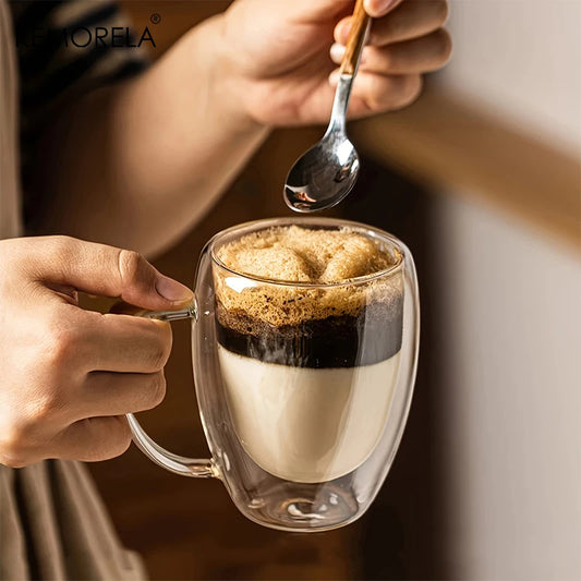 Double Wall 350ML Glass Coffee Mug Set